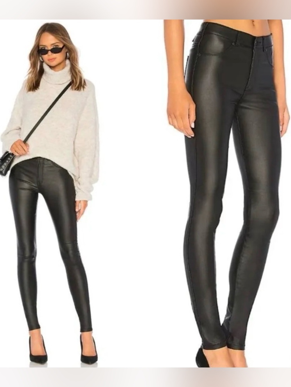 NWT Revolve X Sanctuary Social Standard Black Coated Wax Skinny Jeans